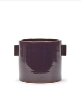 Load image into Gallery viewer, Flower Pot Aubergine Glazed Large
