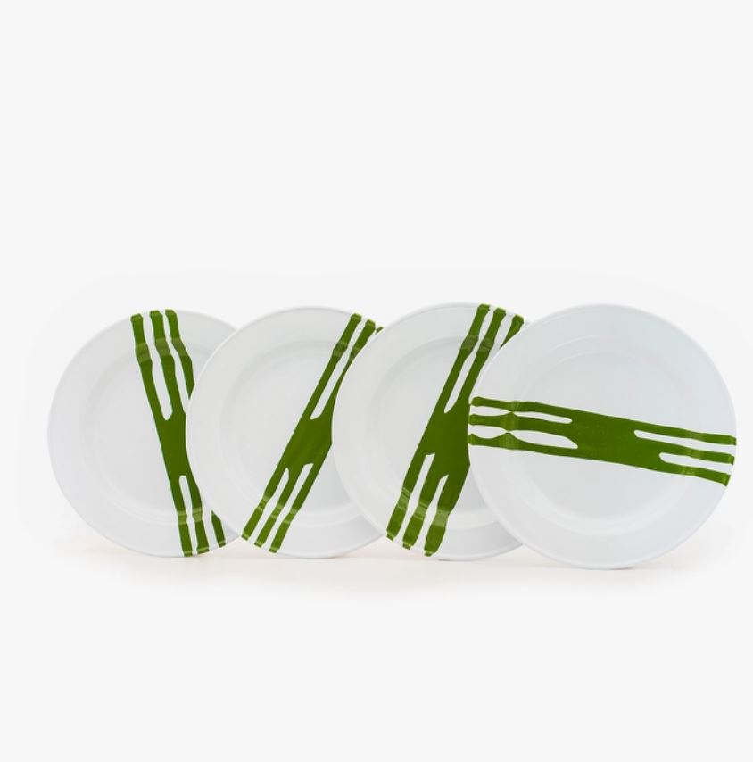 Green Abstract Enamelware