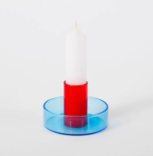 Candle Holder Blue & Red